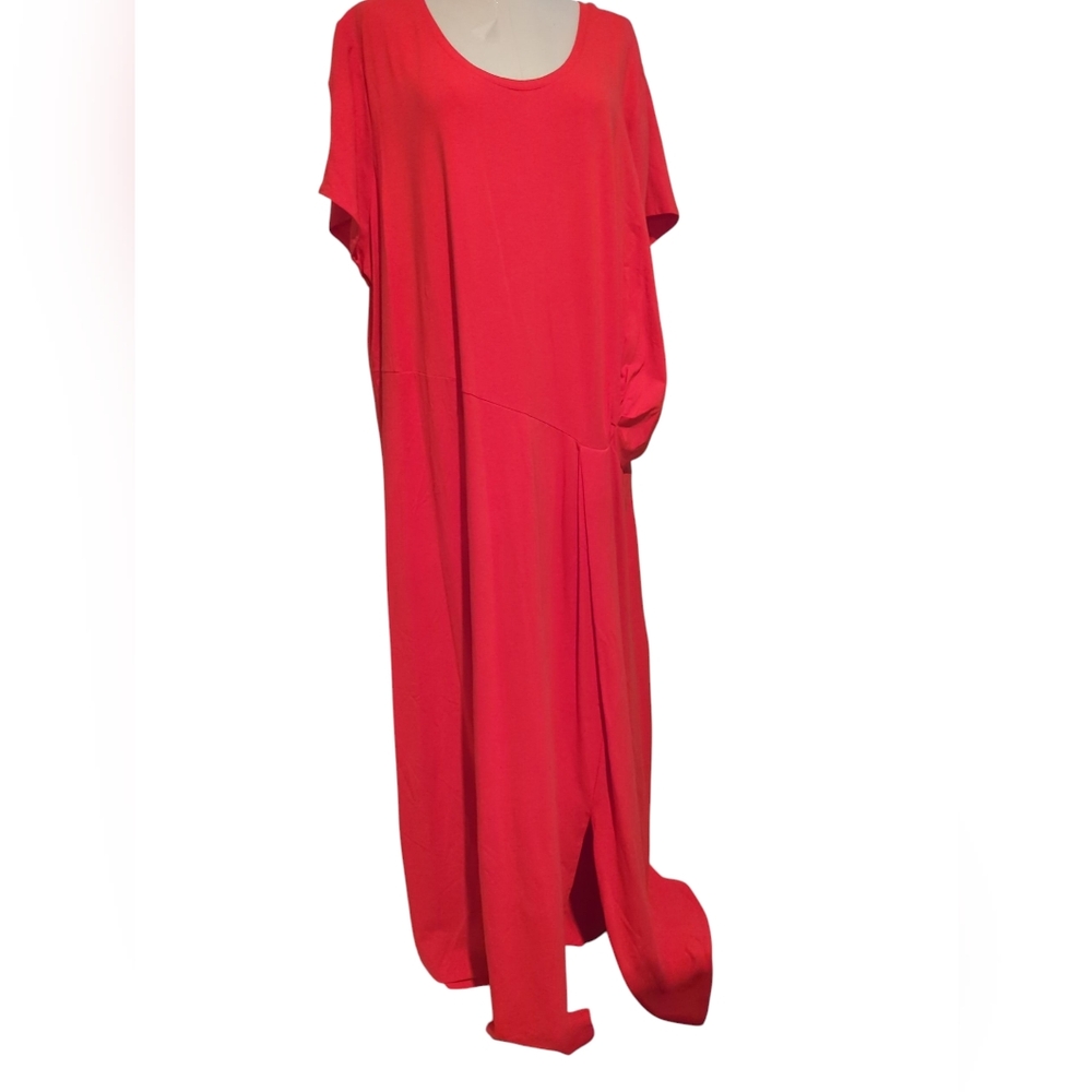 H By Halston Red Maxi Short Sleeve Dress Size Size 3x